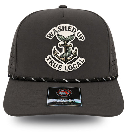 True Washed Up Local black performance rope hat side angle view